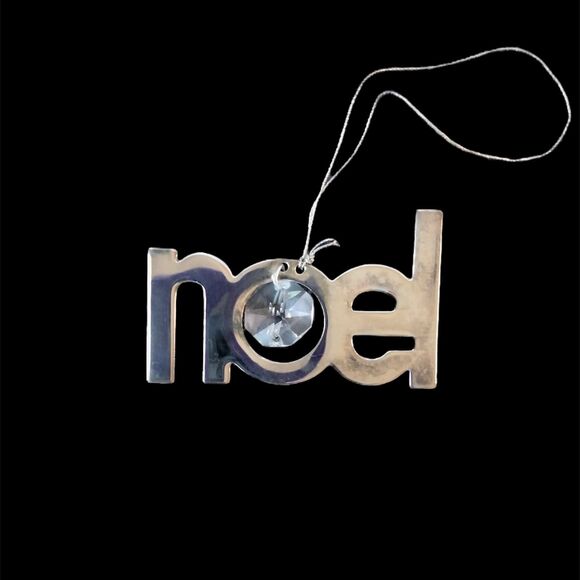 NOEL Silverplate Christmas Ornament - Picture 1 of 6
